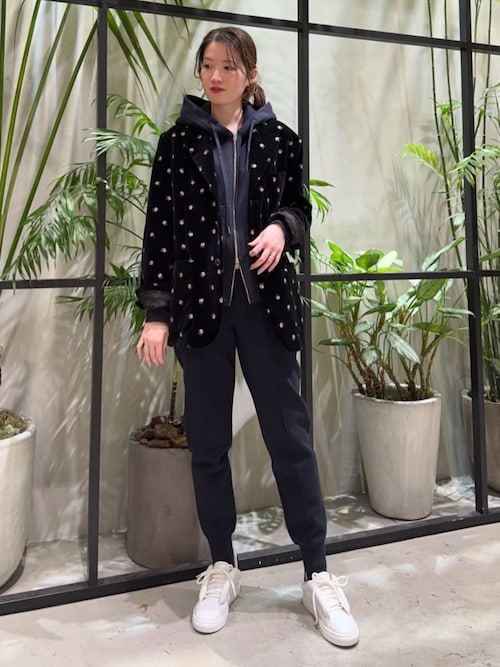 CABaN ベロアローズプリント テーラードジャケット（テーラード