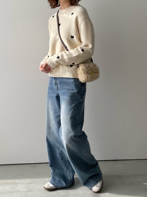 セール】ハート刺繍ニットトップス（ニット/セーター）｜AMELY