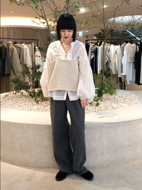 アルパカウールブークレニットキャミソール（ニット/セーター）｜か