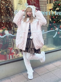 チェックホイップクリームミニワンピース｜メリージェニー（merry