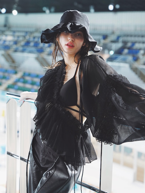 DORA MESH【ﾄﾞｰﾗ ﾒｯｼｭ】フリルバッグ（ボディバッグ/ウエストポーチ