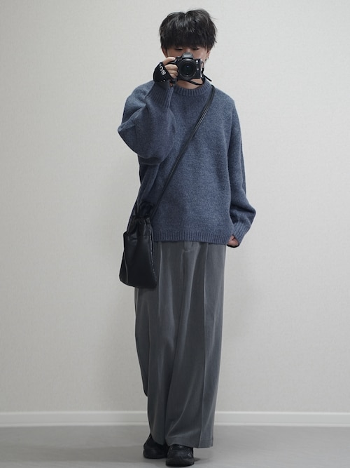 UNISEX》【EX】Vegan Leather Shoulder Drawstring Bag/ヴィーガン