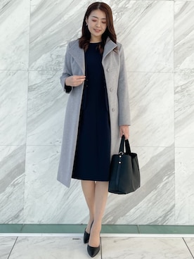 COUP DE CHANCEのノーカラーコートを使った人気ファッション