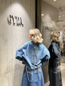 倖田來未コラボ】OVERLAP EMBOSSロングデニムスカートライクショート