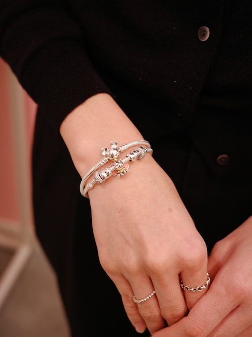 ディズニー ミッキーマウス クラスプ スネークチェーン ブレスレット