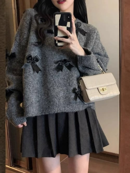 セール】【元日向坂46 渡邉 美穂様着用】RIBBON CREW NECK KNIT