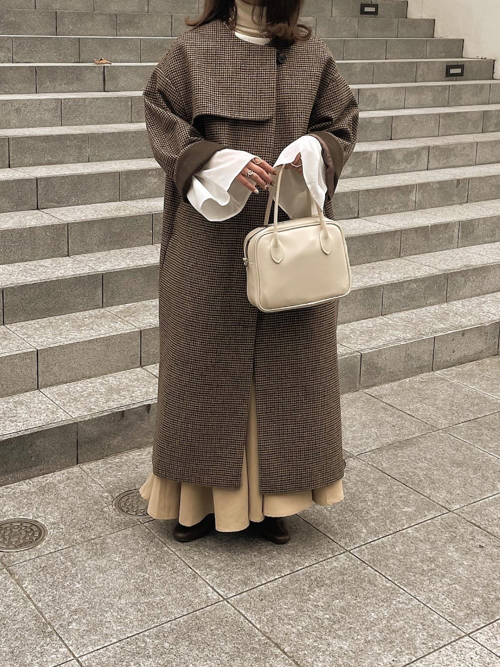 結衣｜Eaphiのノーカラーコートを使ったコーディネート - WEAR