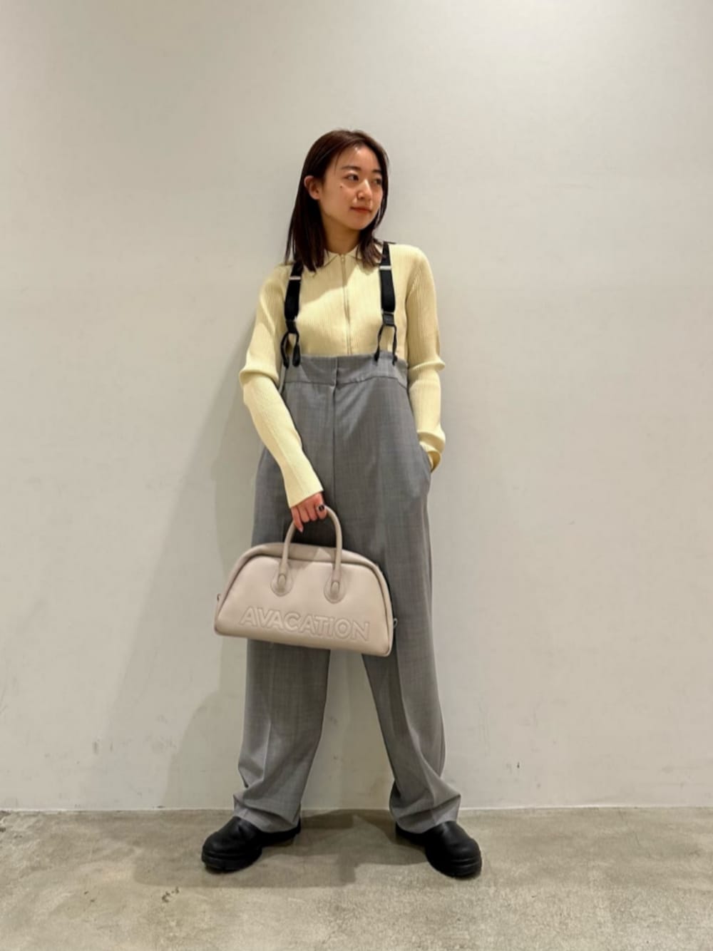 H＞トロピカルハイウエストサスペンダーパンツを使った人気