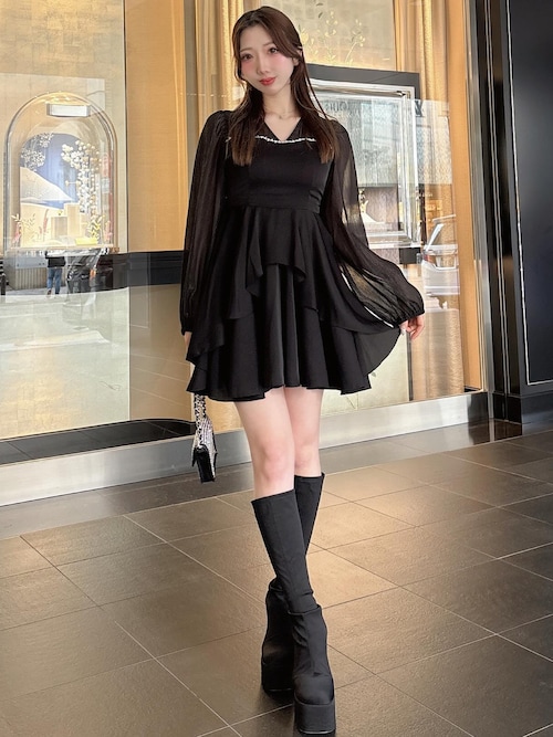 セール】シアードッキングフリルミニワンピース（ワンピース）｜Darich