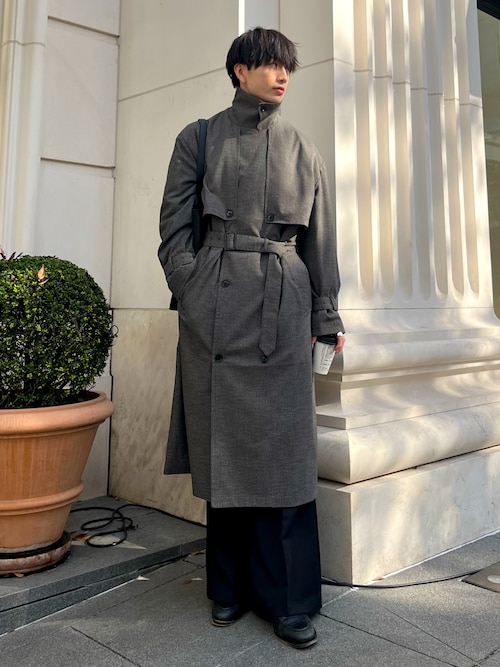 Loose（ルース） トレンチコート コート モードオーバー ハイネック