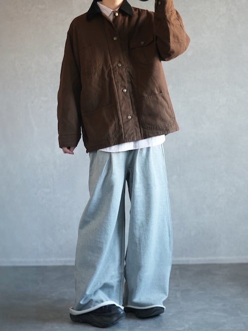 セール】限定展開 ビッグシルエット コーデュロイ切り替え ダック