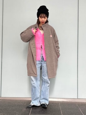 DANTON × Ray BEAMS / 別注 スタンドカラー モッサダウン コートを使っ