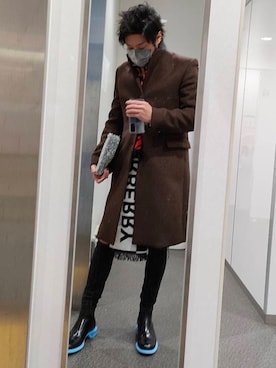 Acne Studiosのチェスターコートを使ったメンズ人気ファッション