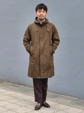 Barbour × BEAMS F / 別注 HOODED HUNTING ピーチドコットン