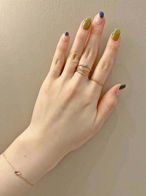 ete（エテ） 指輪 リング 「レイヤード」 K10MPG ブラウンダイヤモンド