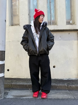 新色登場】DRAW CODE DOUBLE ZIP ARTIFICIAL 2WAY HOOD BLOUSON
