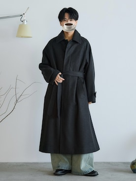 SMOOTH HERRINGBONE MAXI OVER COATを使った人気ファッション