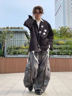 GRANCY】Button Layered Design Nylon Pants / ボタンレイヤード