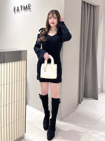 リボンオフショルミニワンピース｜イートミー（EATME）アウトレット