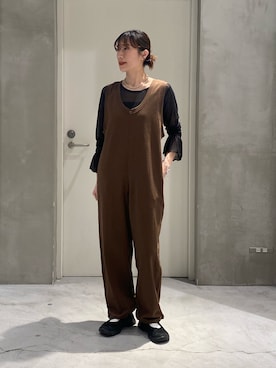 willow】【新色追加】スラブ裏毛裾ドロストオールインワンを使った人気