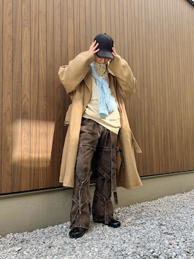 Oversize double breasted stand collar coat / オーバーサイズダブル