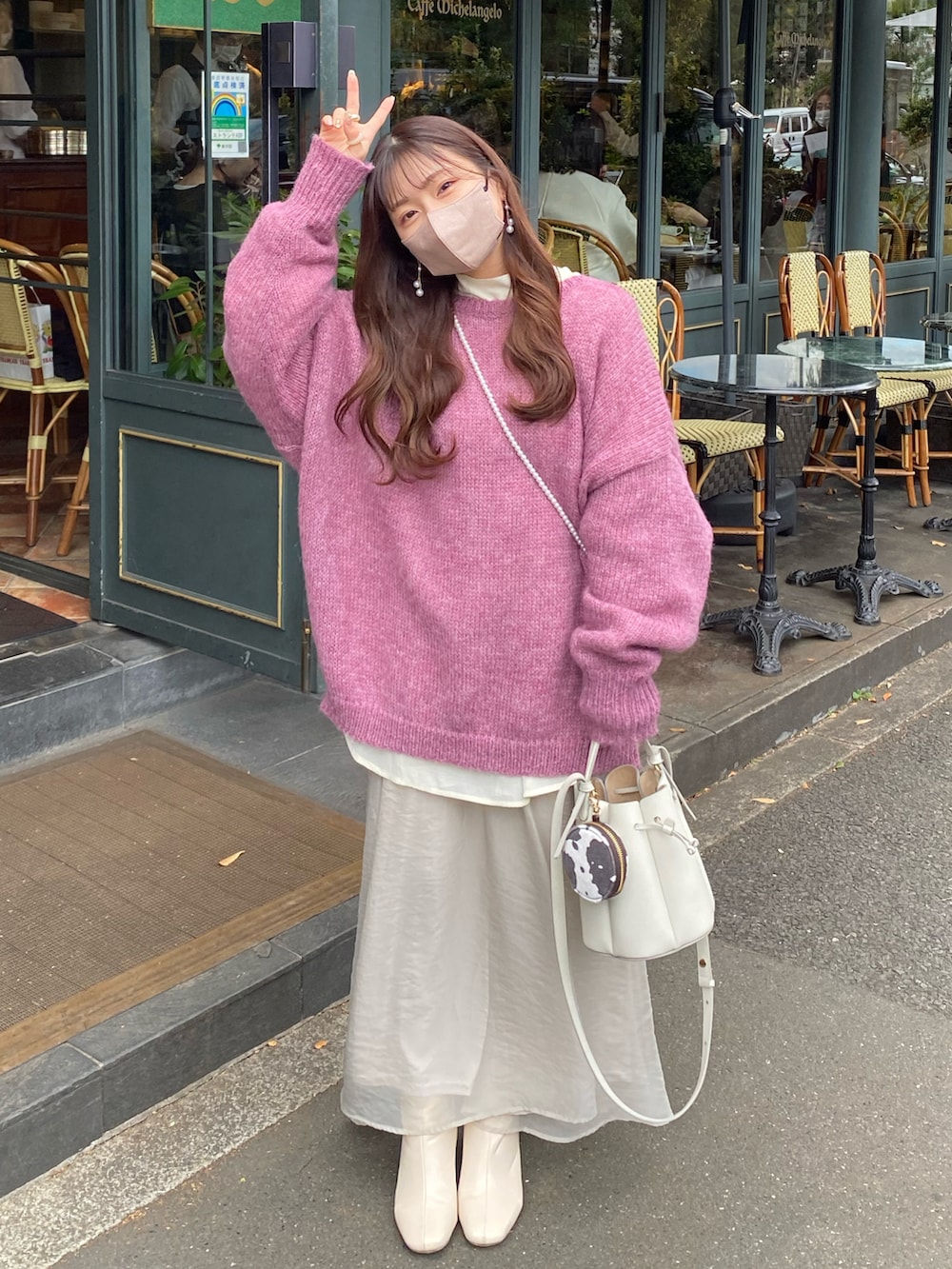 ぽむさん専用/AMI PARIS ピンク ニットセーター GINZA SIX購入 ☆人気