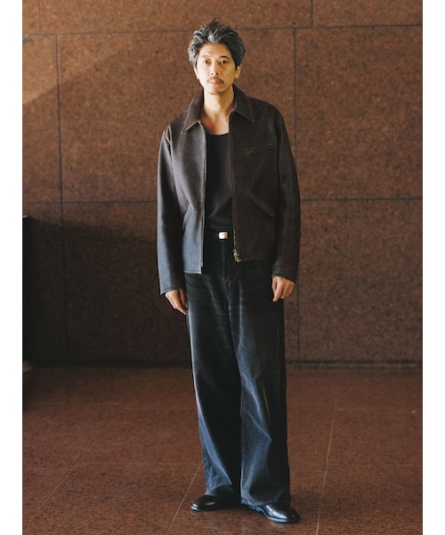 LIDNM（リドム）の「VINTAGE WASHED LEATHER ZIP（ブルゾン）」 - WEAR