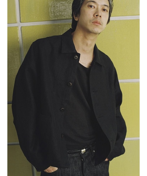 LIDNM（リドム）の「LINEN CROPPED CHORE JACKET（ブルゾン）」 - WEAR