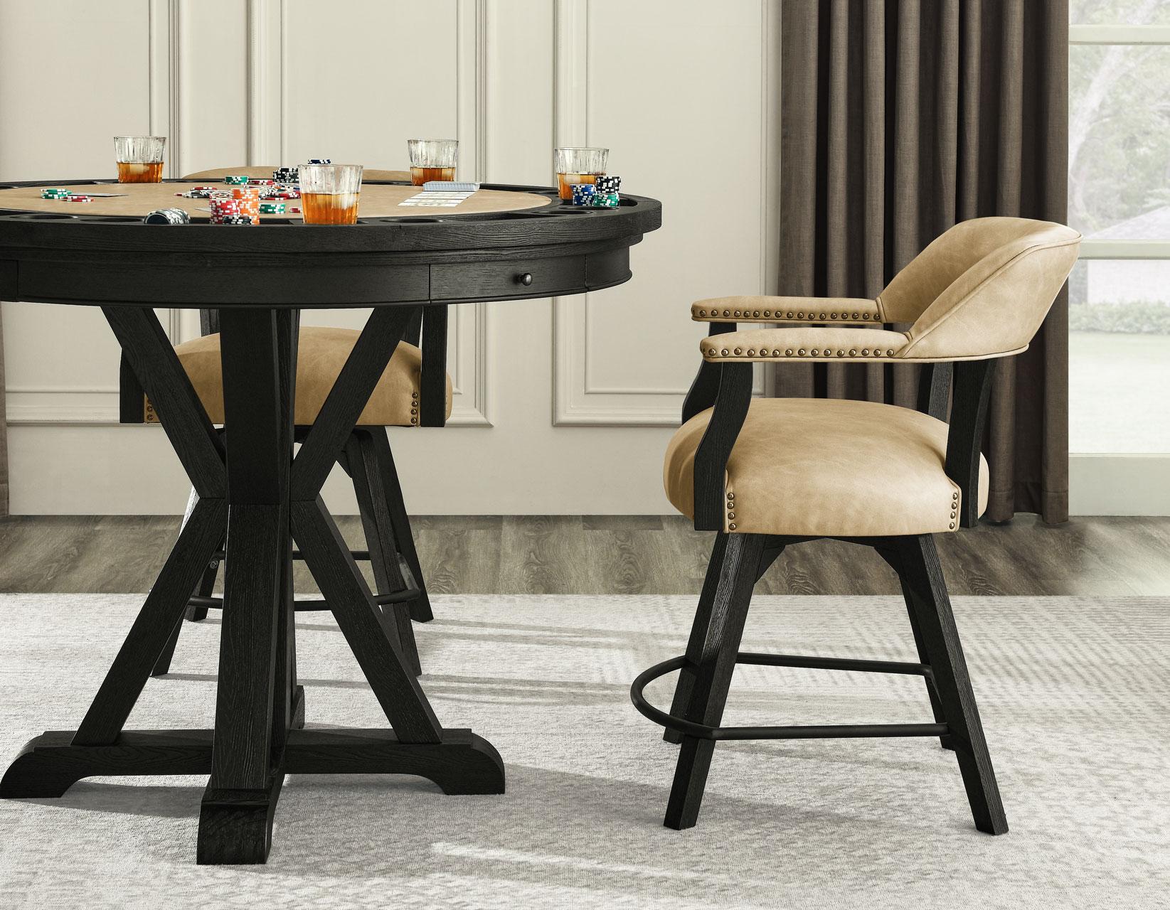 STEVE SILVER CO. Rylie 6-PIece Counter Game Dining Set, Black