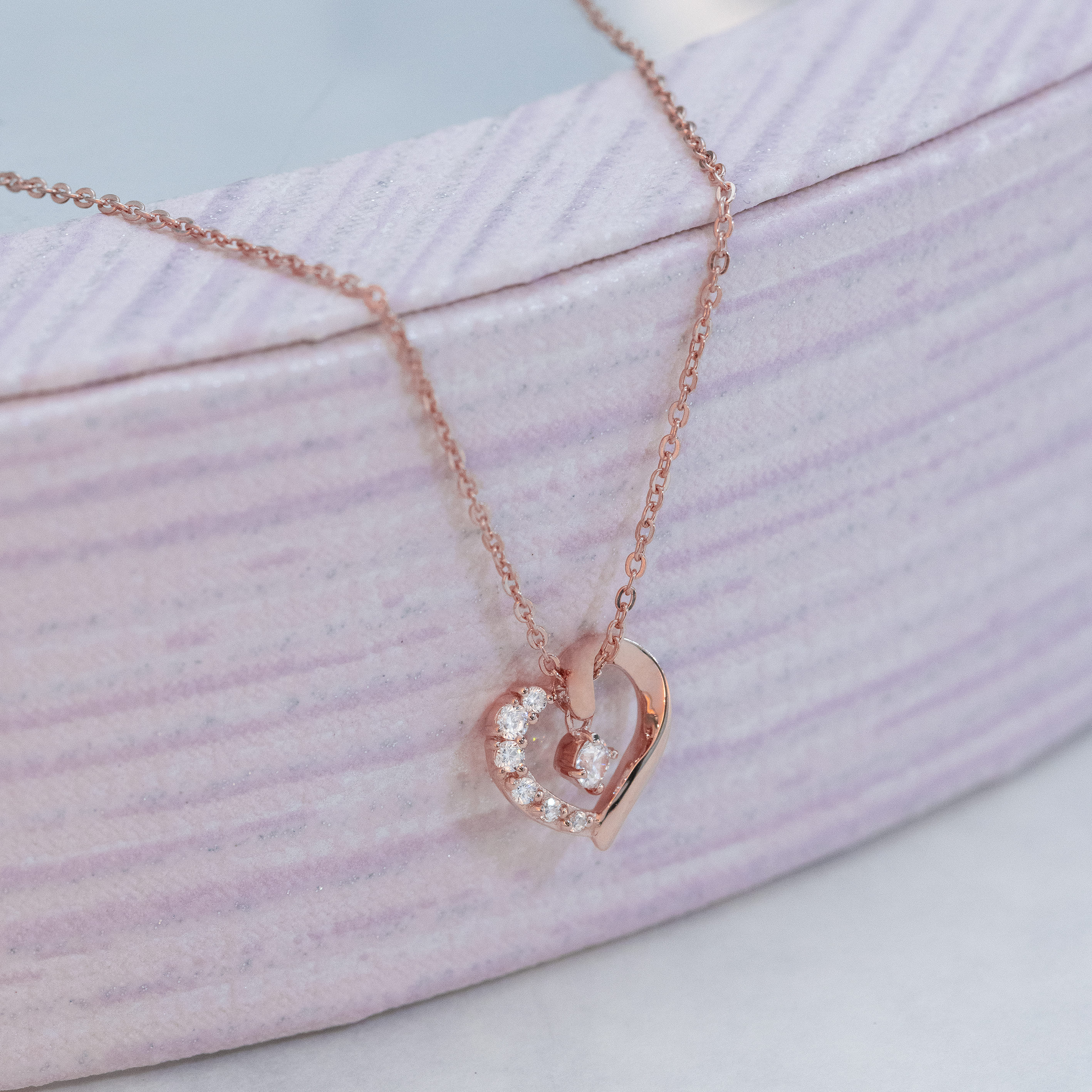名入れ】ハートモチーフピンクゴールド ネックレス | Canal4℃（カナル