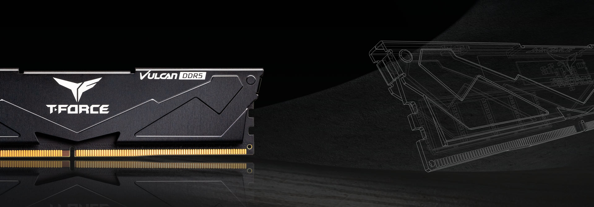 VULCAN DDR5 DESKTOP MEMORY BLACK 32GB(2x16GB) 6000MHz CL30 - TEAMGROUP