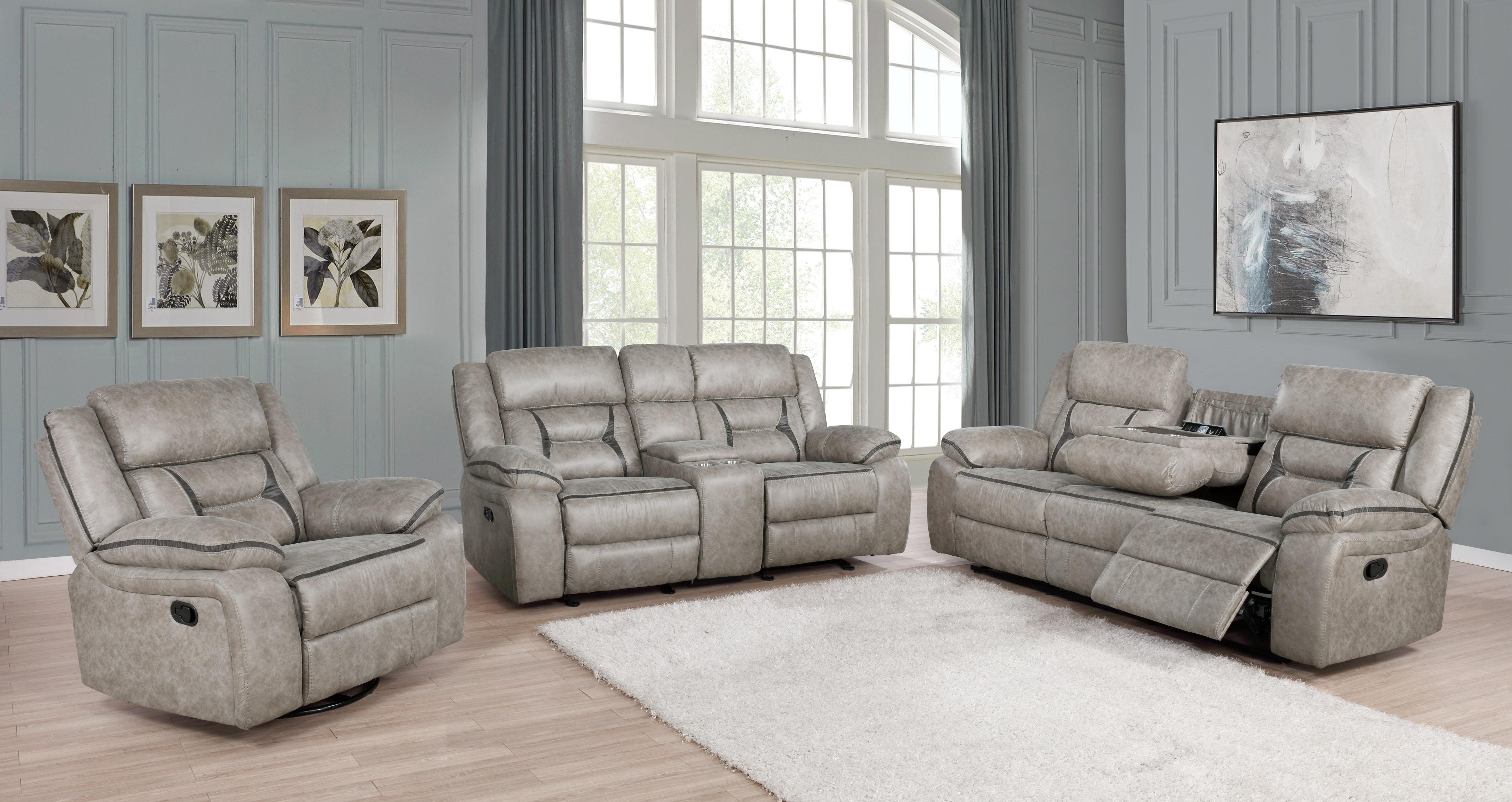 Coaster Living Room Greer 2-piece Upholstered Reclining Sofa Set