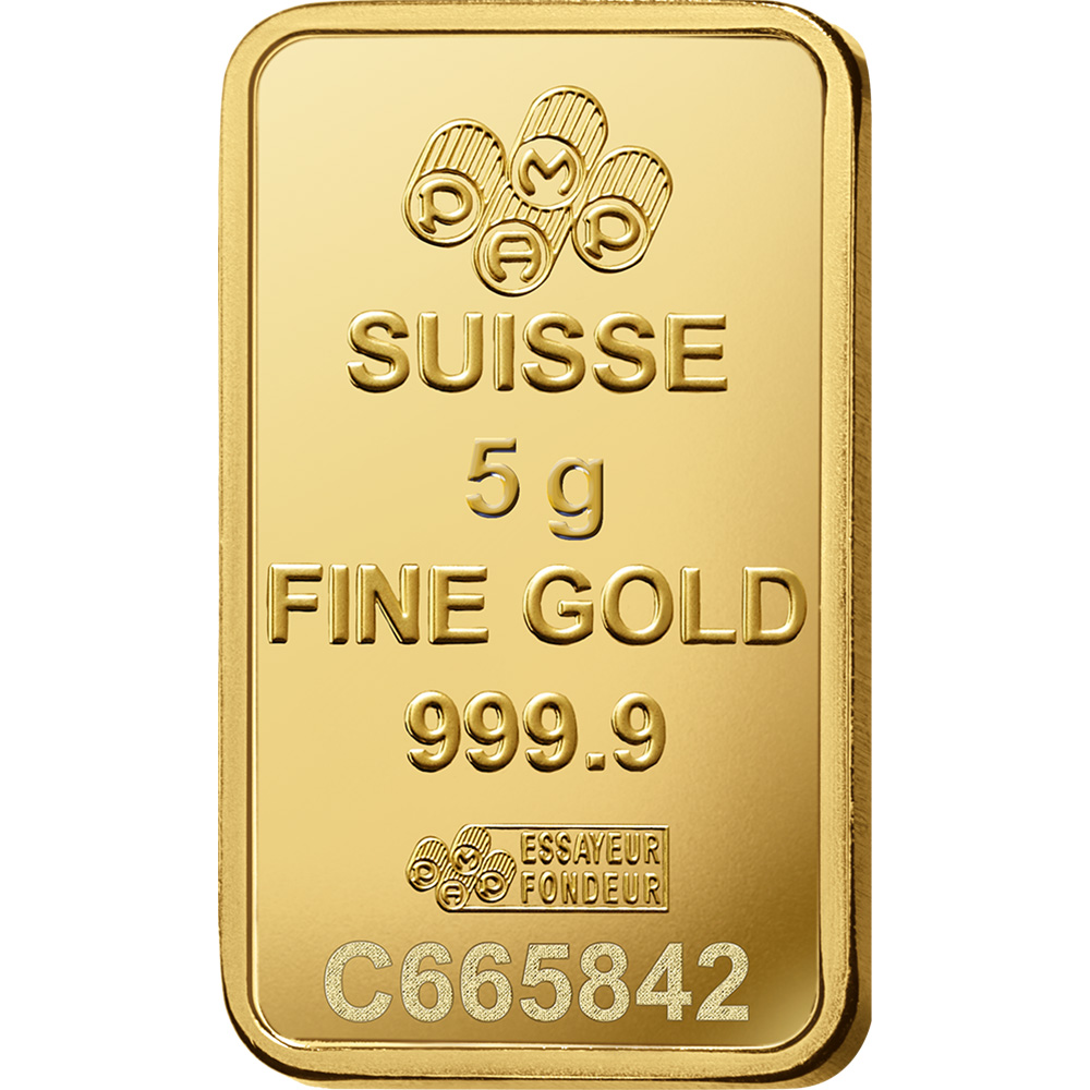 5 gram Gold Bar - PAMP Suisse - Fortuna - 999.9 Fine in Sealed
