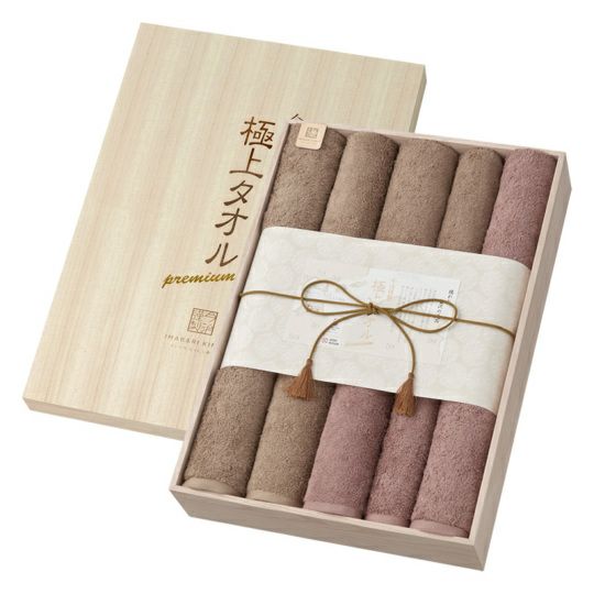今治謹製 極上タオル premium 木箱入り バスタオル3枚・コンパクトバス