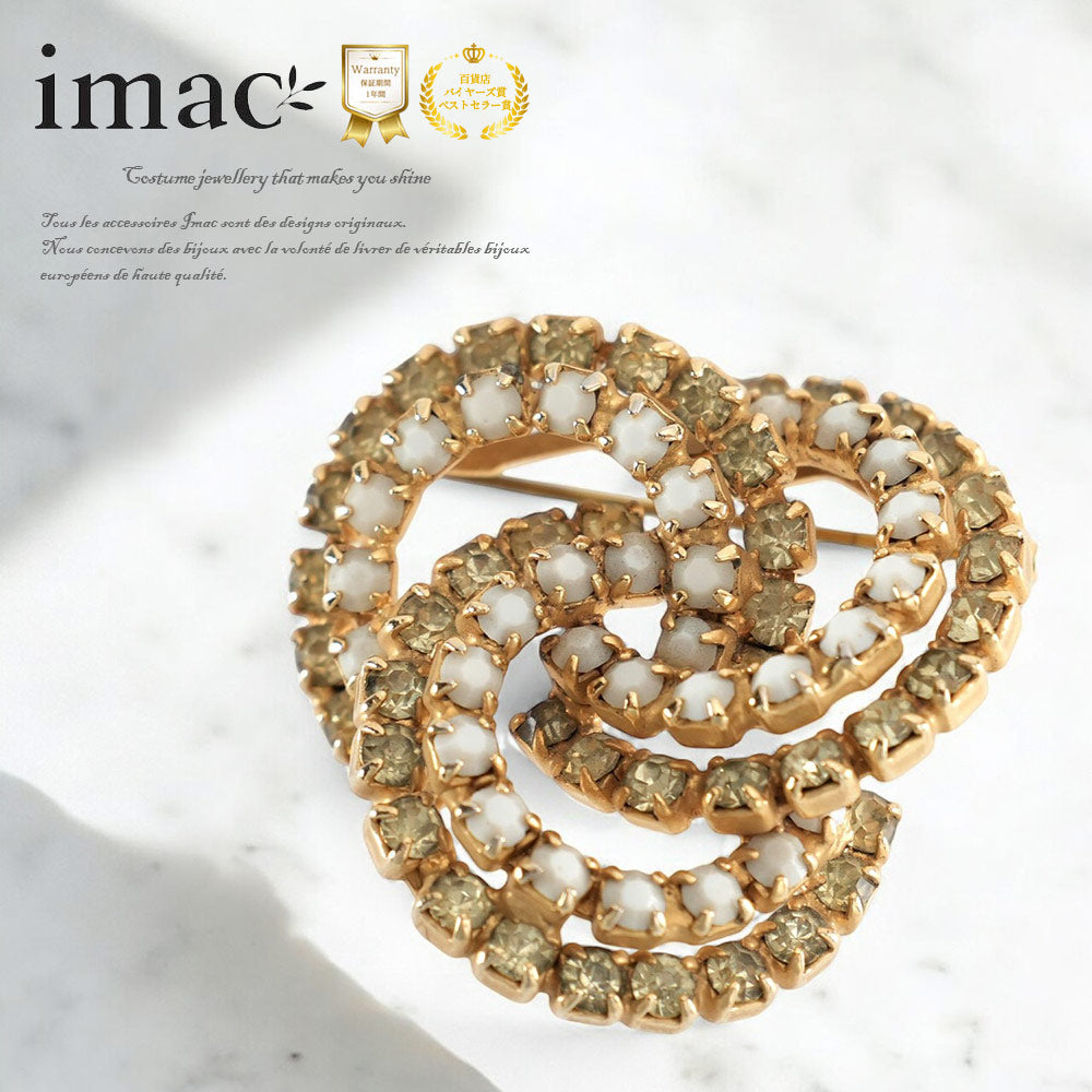 ブローチ ラインストーン ホワイト イエロー 150761 – イマック imac