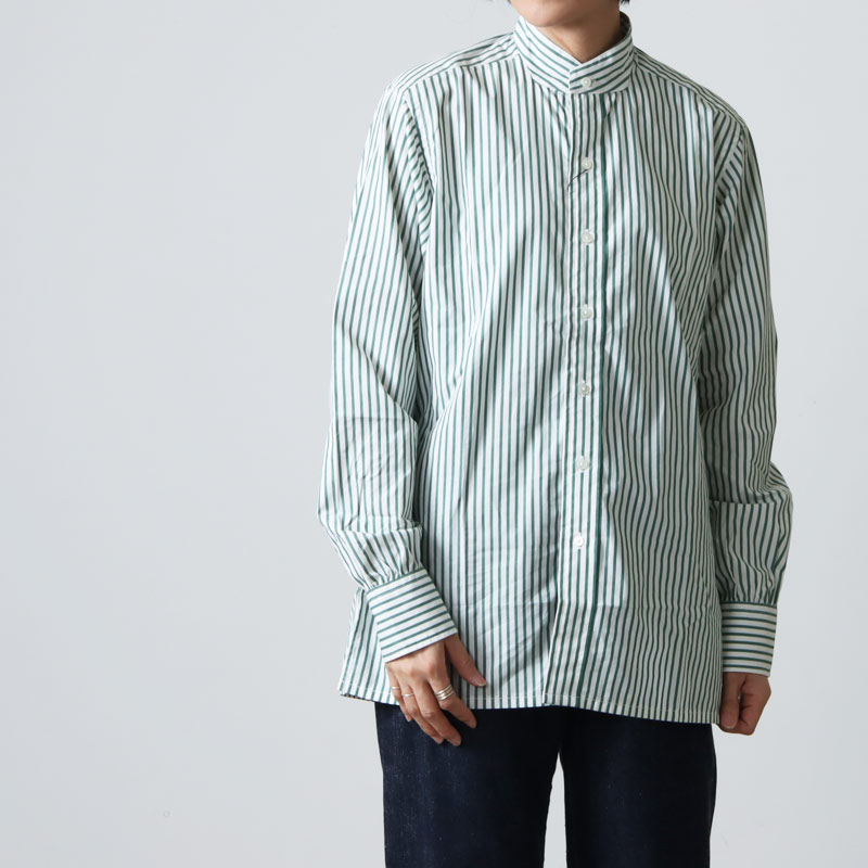 ANATOMICA (アナトミカ) BAND COLLAR SHIRTS CANDY STRIPE size:XS