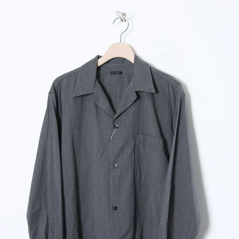 COMOLI (コモリ) ヨリ杢 オープンカラーシャツ