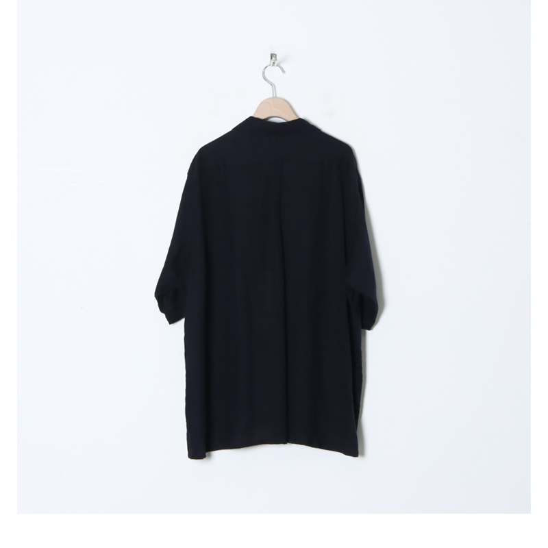 COMOLI (コモリ) リネンツイル 半袖オープンカラーシャツ