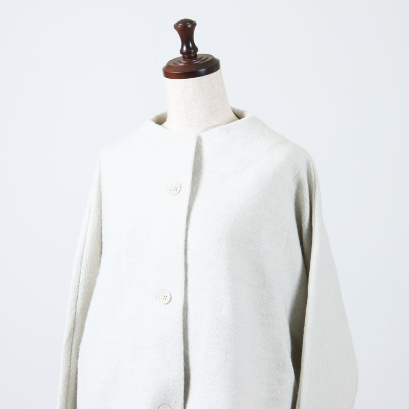 evameva (エヴァムエヴァ) press wool short coat / プレスウール