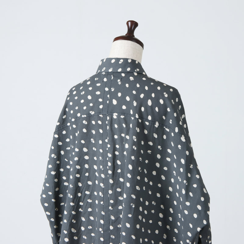 FACTORY (ファクトリー) ペルーコットン ドット柄 カジュアル半袖シャツ