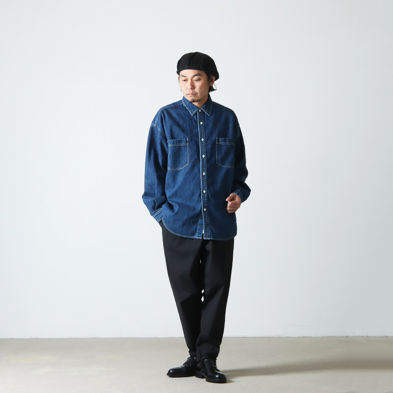 Graphpaper (グラフペーパー) Denim Regular Collar Shirt FADE