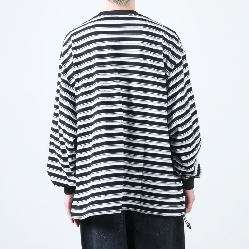 is-ness (イズネス) BALLOON STRIPES LONG SLEEVE T SHIRT / バルーン
