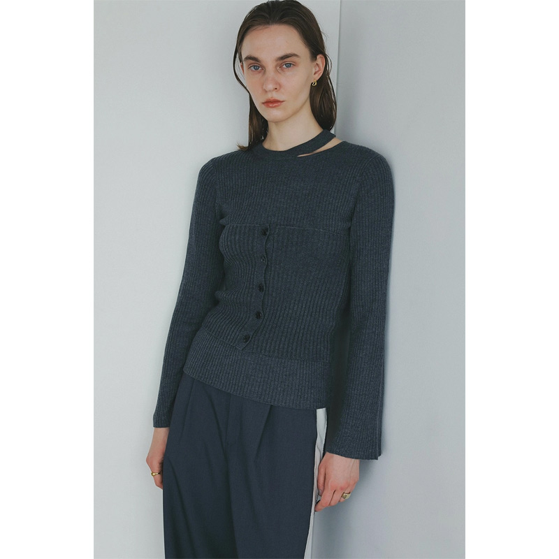 MANOF (マノフ) BUSTIER SET RIB KNIT / ビスチェセットリブニット