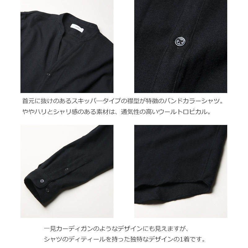 marka (マーカ) BAND COLLAR SKIPPER SHIRT / バンドカラースキッパー