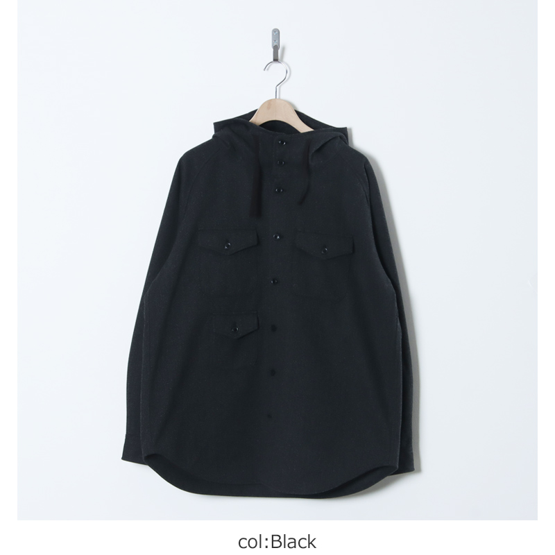 MODMNT (モドメント) TWEED KNIT HOODED SHIRT / ツイードニット フー