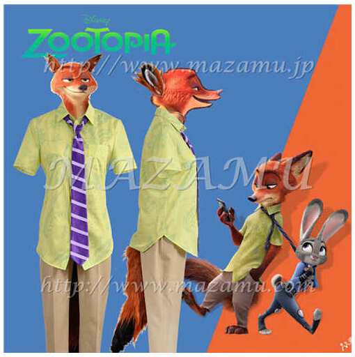 ズートピア Zootopia 映画 ニック・ワイルド コスプレ衣装 新入荷 超