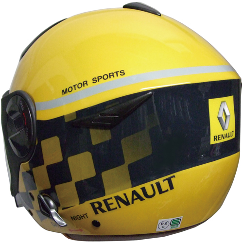 RN-999W ルノー Wシールドジェットヘルメット イエロー - バイク