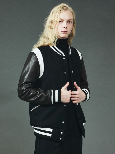 5351プール・オム ポンチョ付き半袖ワークシャツ 両腕と背中にレザー