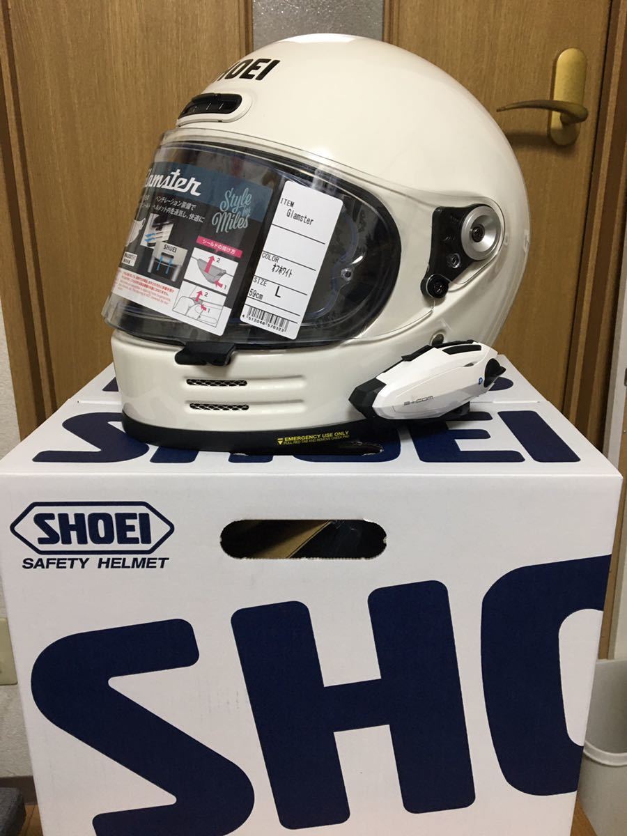 無キズ」SHOEI グラムスター グレー インカム付き オンライン セール車