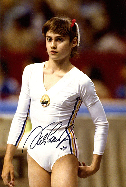 ナディア・コマネチ 直筆サイン入りフォト 女子体操 五輪金メダリスト